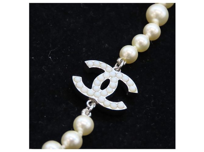Timeless Collar Largo de Perlas Chanel Plata - vista 6