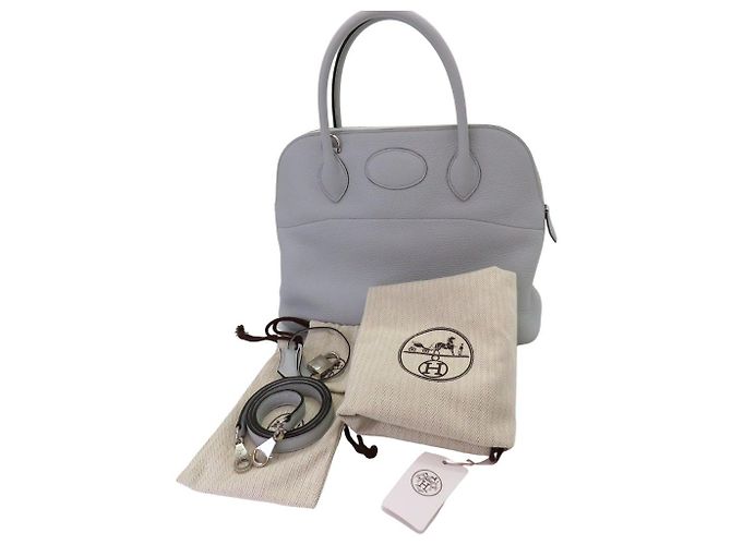 Borsa Bolide 2way Hermès in Taurillon Clémence Blu - vista 13
