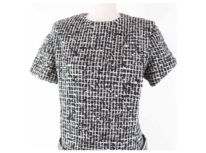 Wollkleid Louis Vuitton Schwarz Weiß - vista 3