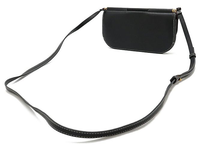 Borsa a Spalla in Pelle Loewe Gate Anagram Nero - vista 2