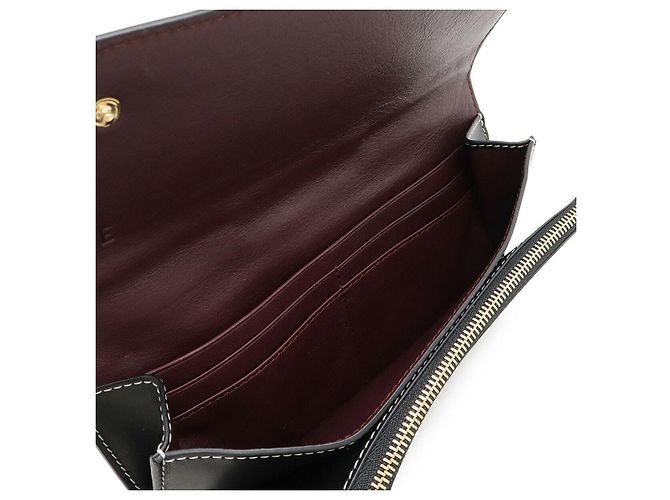 Borsa a Spalla in Pelle Loewe Gate Anagram Nero - vista 8