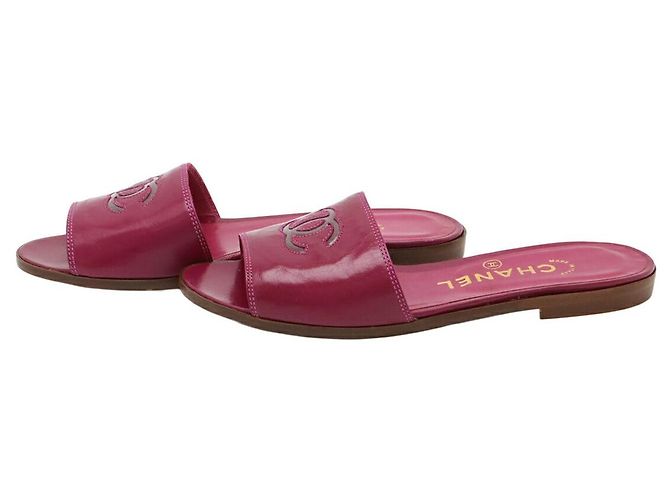 Sandali in pelle Chanel Coco Mark Rosa Fuschia - vista 2