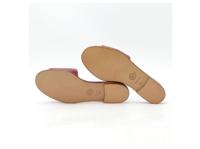 Sandali in pelle Chanel Coco Mark Rosa Fuschia - vista 5