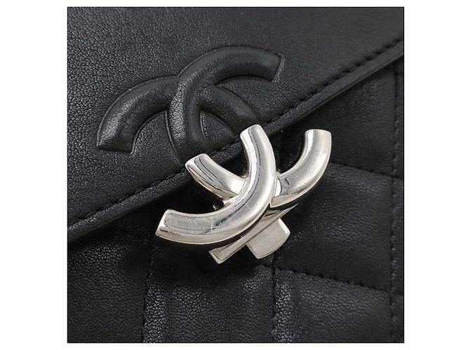 Timeless Borsa a Spalla in Pelle di Vitello Chanel Coco Mark Nero - vista 4
