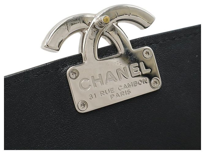 Timeless Borsa a Spalla in Pelle di Vitello Chanel Coco Mark Nero - vista 9