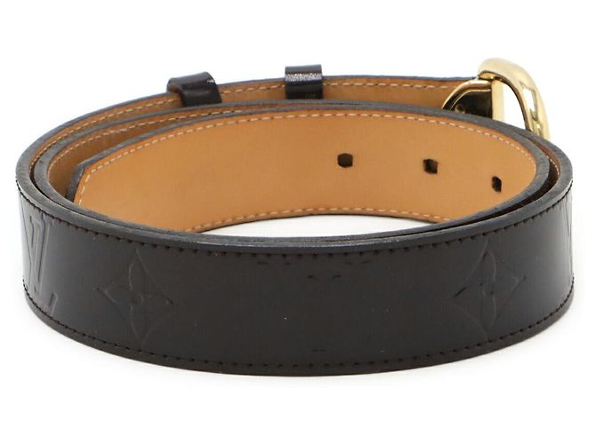 Cinturón de cuero Monogram Vernis de Louis Vuitton Burdeos Púrpura - vista 2