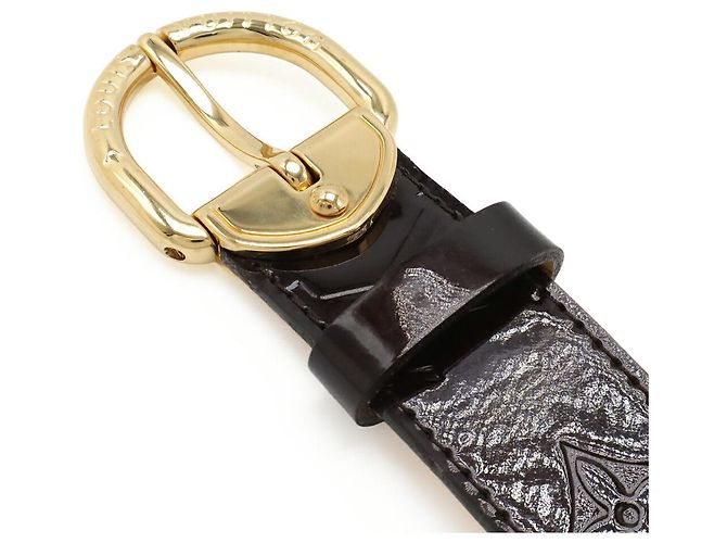 Cinturón de cuero Monogram Vernis de Louis Vuitton Burdeos Púrpura - vista 3