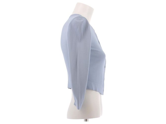 Alaïa Cardigan in Blau mit Knöpfen - Ansicht 3