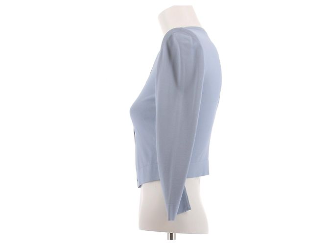 Alaïa Cardigan in Blau mit Knöpfen - Ansicht 4
