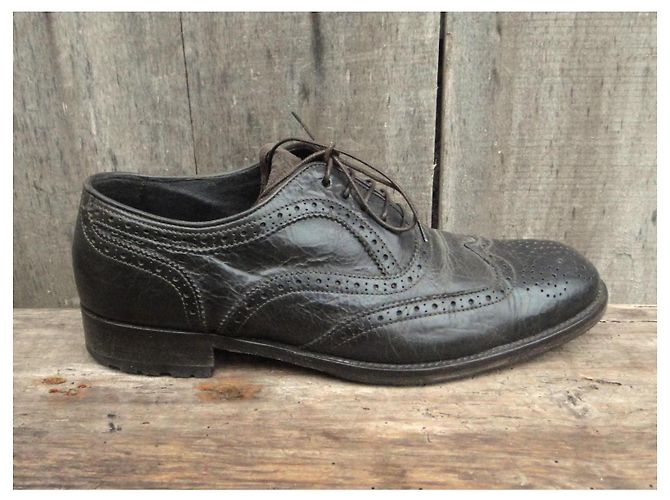 Autre Marque Manfield Richelieu Scarpe Stringate in Pelle Marrone Scuro - vista 2