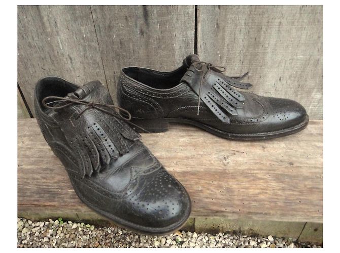 Autre Marque Manfield Richelieu Scarpe Stringate in Pelle Marrone Scuro - vista 3