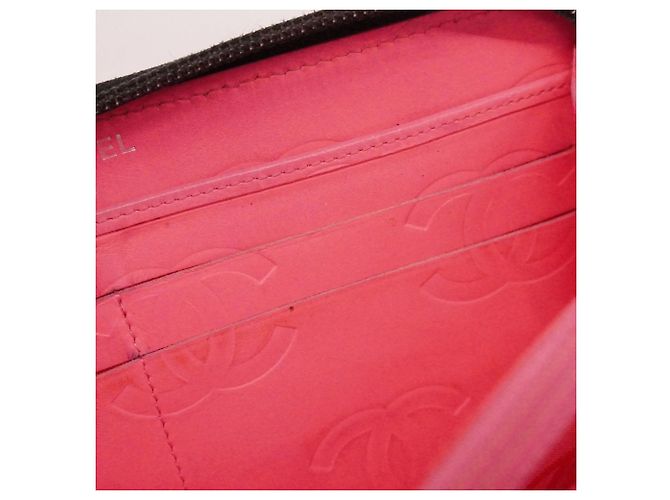 Chanel Cambon Langer Geldbeutel aus schwarzem Lammleder - Ansicht 15