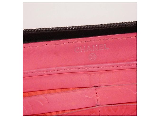 Chanel Cambon Langer Geldbeutel aus schwarzem Lammleder - Ansicht 4