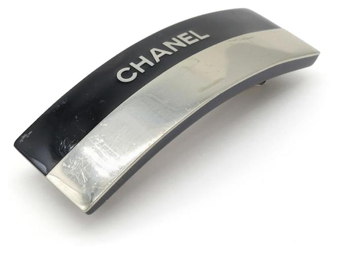 Fermaglio per capelli in plastica con logo Chanel 00A Nero - vista 3