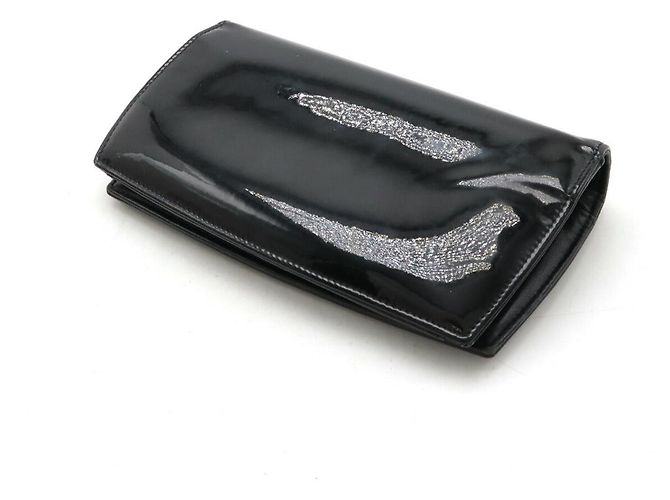 Timeless Cartera larga de piel patentada Chanel Make Up Negro - vista 2