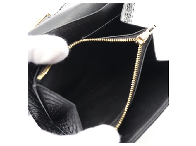 Cartera compacta Constance de aligátor mate de Hermès Negro - vista 11
