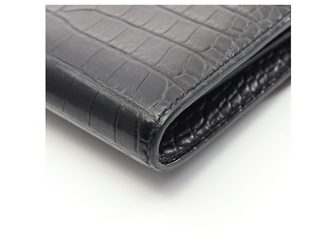 Cartera compacta Constance de aligátor mate de Hermès Negro - vista 16
