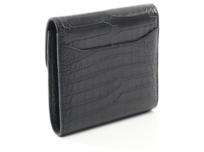 Cartera compacta Constance de aligátor mate de Hermès Negro - vista 4