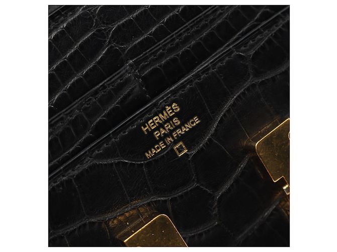 Cartera compacta Constance de aligátor mate de Hermès Negro - vista 8
