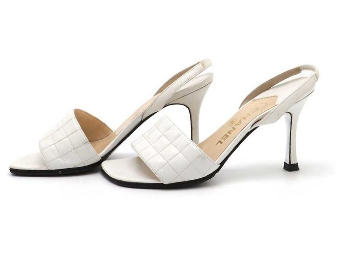 Sandali in pelle Chanel Bianco - vista 2