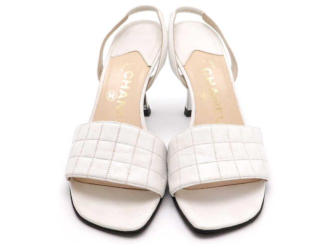 Sandali in pelle Chanel Bianco - vista 4