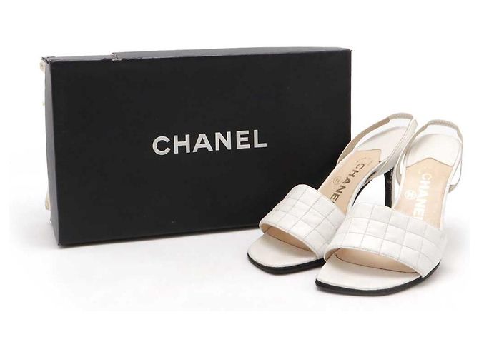 Sandali in pelle Chanel Bianco - vista 9