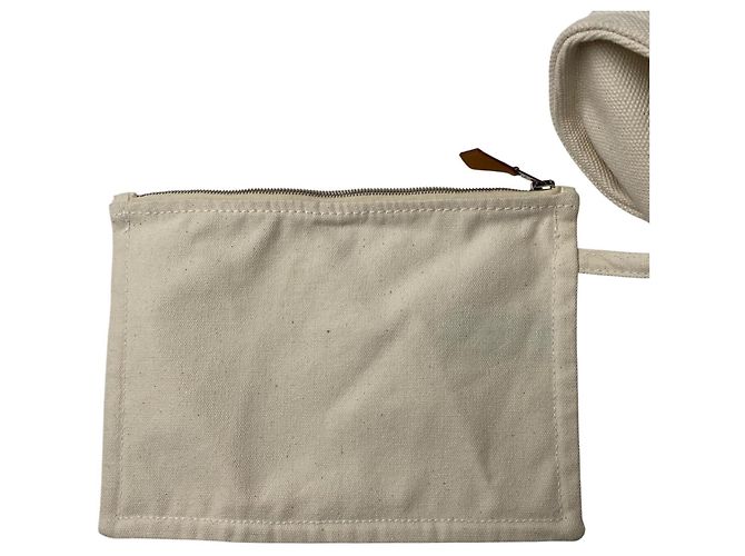 Hermès Cannes MM Canvas Tote Bag mit Pouch Roh - Ansicht 10