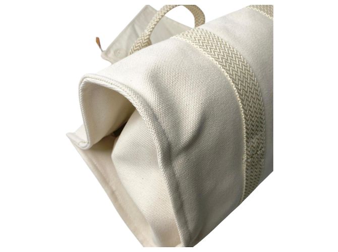 Hermès Cannes MM Canvas Tote Bag mit Pouch Roh - Ansicht 15