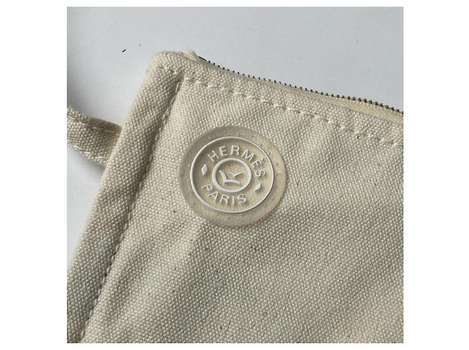 Hermès Cannes MM Canvas Tote Bag mit Pouch Roh - Ansicht 18