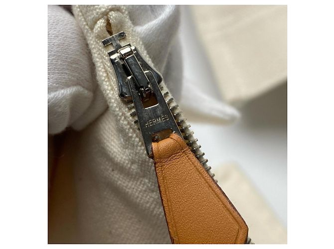 Hermès Cannes MM Canvas Tote Bag mit Pouch Roh - Ansicht 19