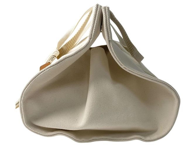 Hermès Cannes MM Canvas Tote Bag mit Pouch Roh - Ansicht 5
