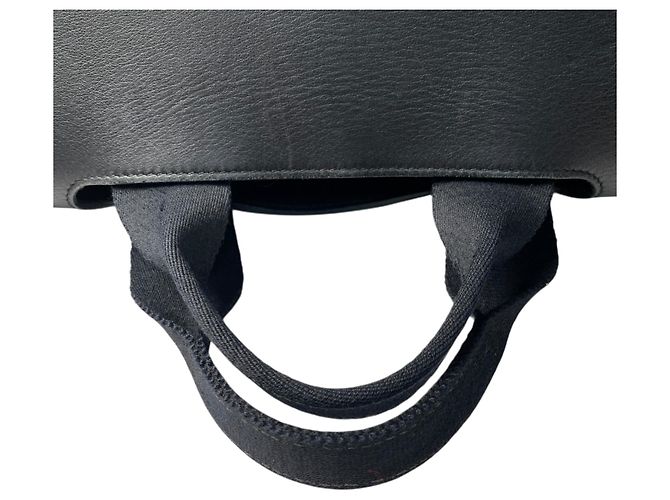 Hermès Damen Valparaiso MM Canvas Tote Bag Schwarz Marineblau - Ansicht 6