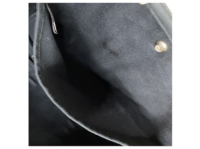 Hermès Damen Valparaiso MM Canvas Tote Bag Schwarz Marineblau - Ansicht 8