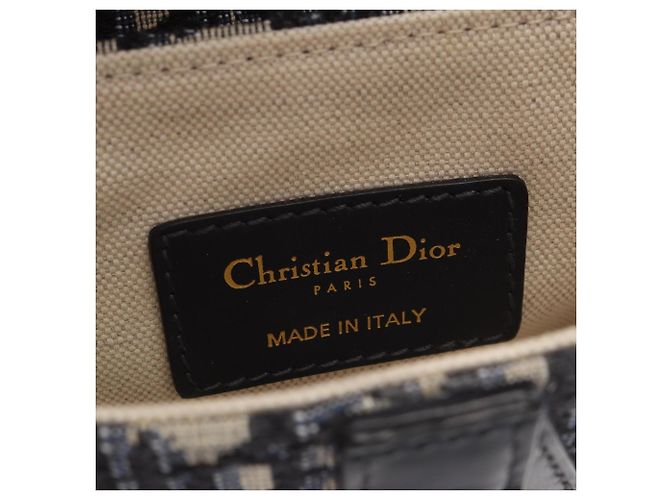 Borsa Saddle Mini Oblique Jacquard Christian Dior Crudo Blu navy - vista 4
