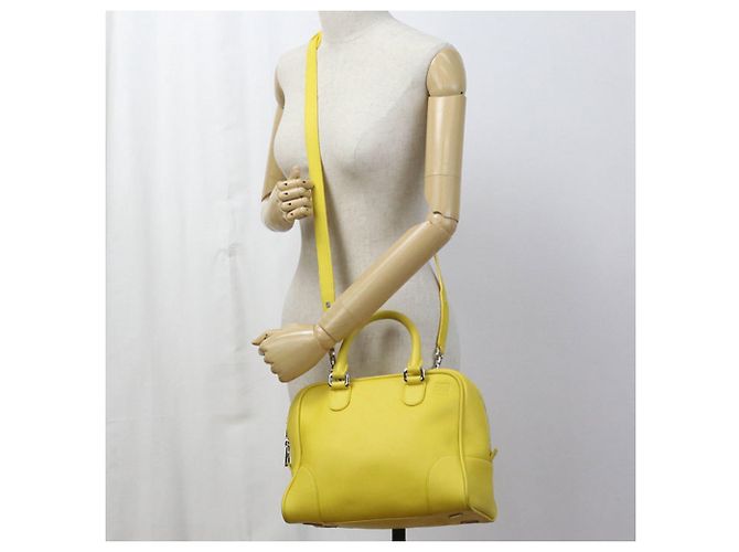 Borsa Loewe Amazona 75 Anagramma 2 in 1 Giallo - vista 10