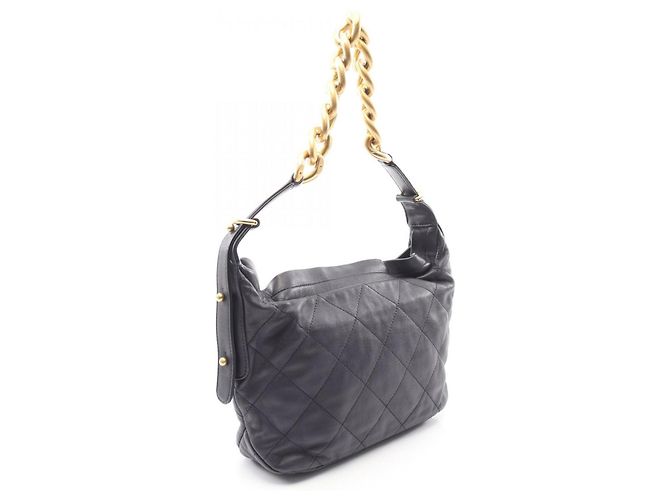 Borsa a Spalla Matelassé Chanel in Pelle di Agnello Blu Navy - vista 2