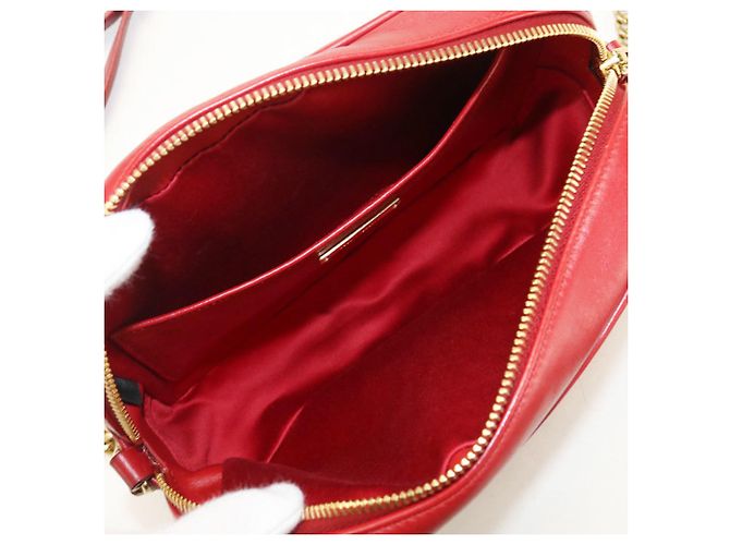 Borsa a spalla in pelle rossa Miu Miu Rosso - vista 3