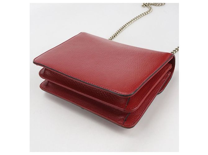 Borsa a spalla in pelle rossa Gucci Rosso - vista 2