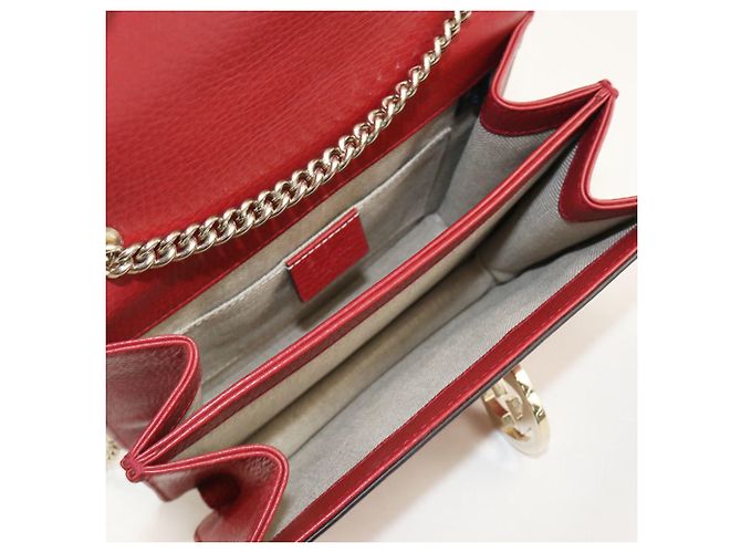 Borsa a spalla in pelle rossa Gucci Rosso - vista 3
