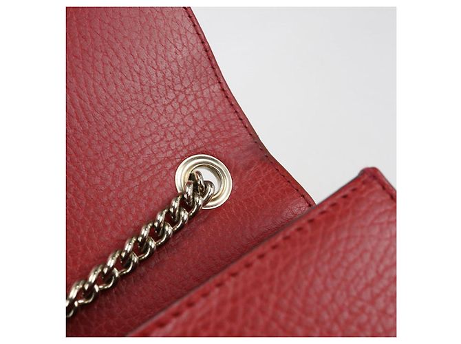 Borsa a spalla in pelle rossa Gucci Rosso - vista 4
