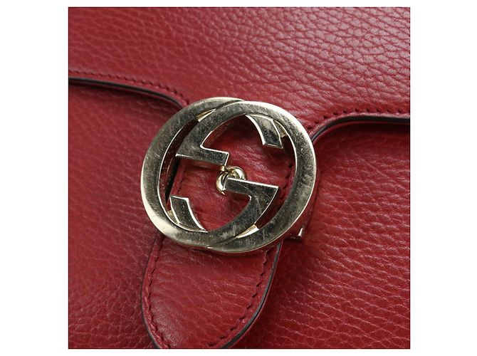 Borsa a spalla in pelle rossa Gucci Rosso - vista 5