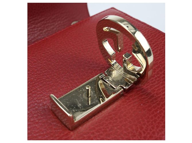 Borsa a spalla in pelle rossa Gucci Rosso - vista 6