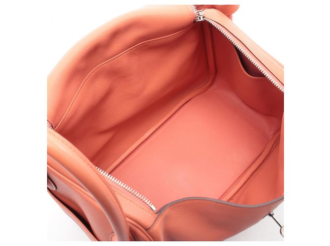 Borsa a Spalla Hermès Lindy 30 Arancione Corallo - vista 3