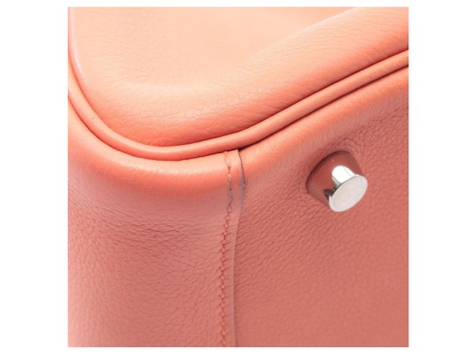 Borsa a Spalla Hermès Lindy 30 Arancione Corallo - vista 6