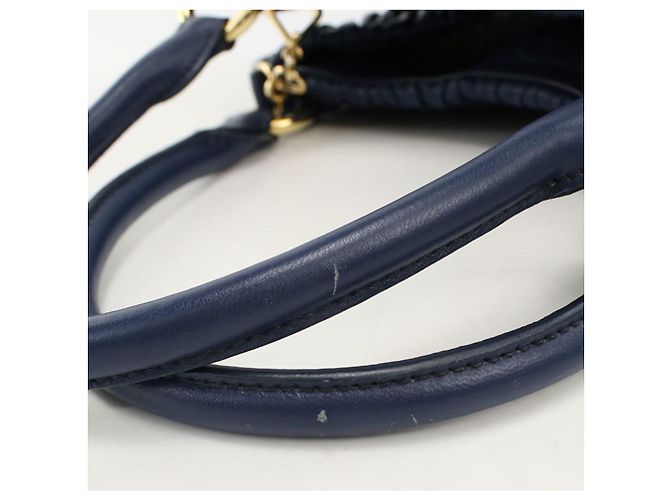 Borsa Tote Miu Miu Matelassé Blu Navy - vista 7