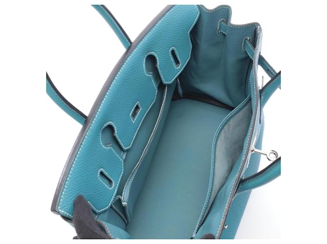 Borsa Hermès Birkin 30 Blu - vista 3