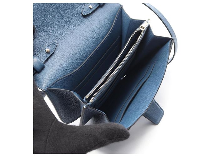 Borsa a Spalla Mini Convoyeur di Hermès Blu - vista 3