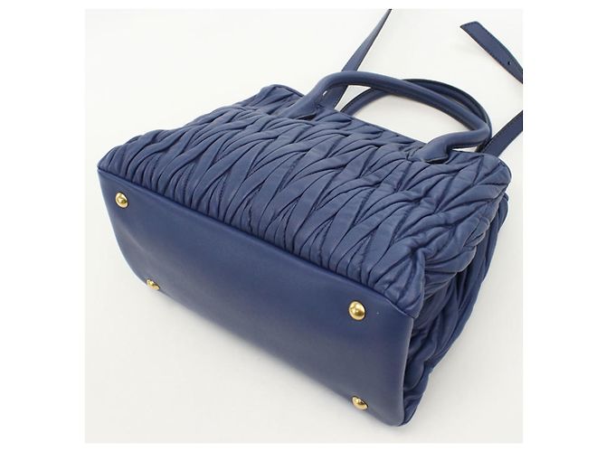 Borsa Tote MIU Outlet Miu Miu Blu - vista 2