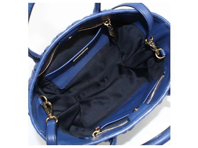 Borsa Tote MIU Outlet Miu Miu Blu - vista 3