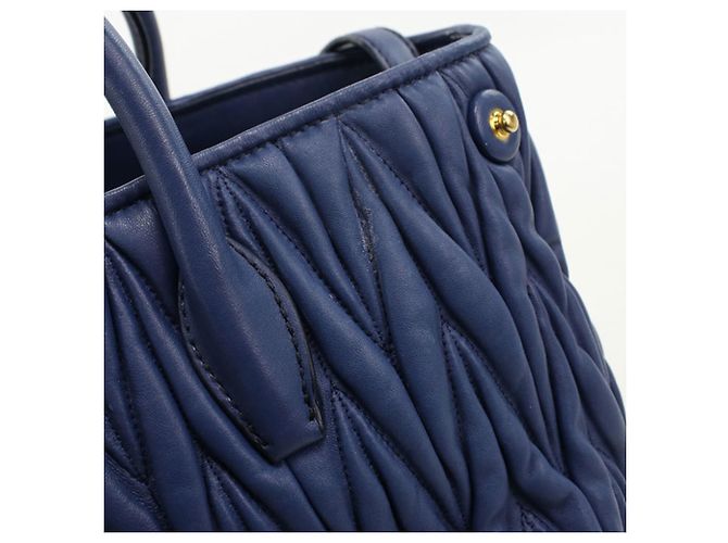 Borsa Tote MIU Outlet Miu Miu Blu - vista 5